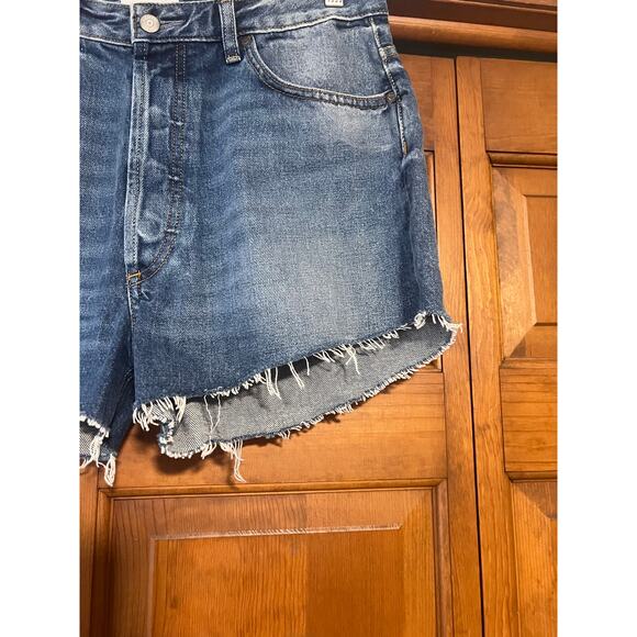 NWT Boyish by Her Women's Cody Button Fly Denim Jean Shorts in The Birds Blue 31 - Picture 2 of 10